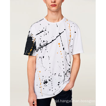 Paint Splatter Print Round Neck T-Shirt